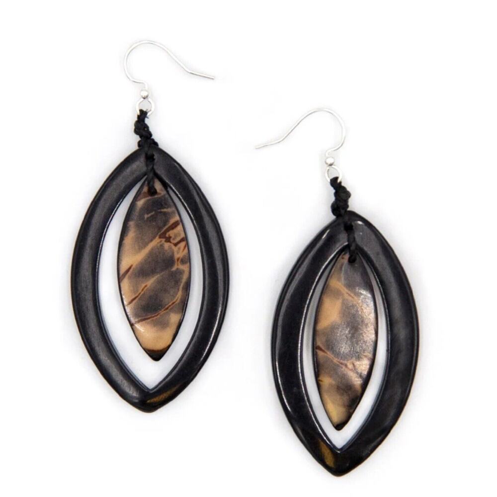 Fair Trade Tagua Nut Organic Earrings Jewelry (Sustainable & Eco-Friendly)